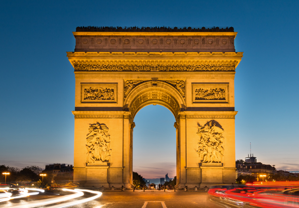 Arc de Triomphe and Champs-Elysées