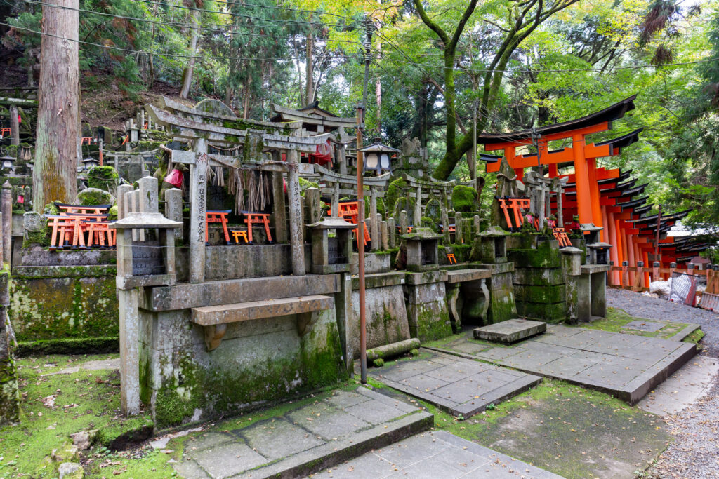 Vermilion torii gates at Fushimi Inari shrine, Kyoto, Japan