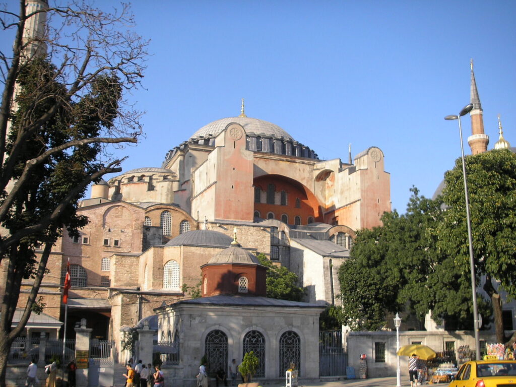 The domes and minarets of Hagia Sophia in Istanbul, Turkey