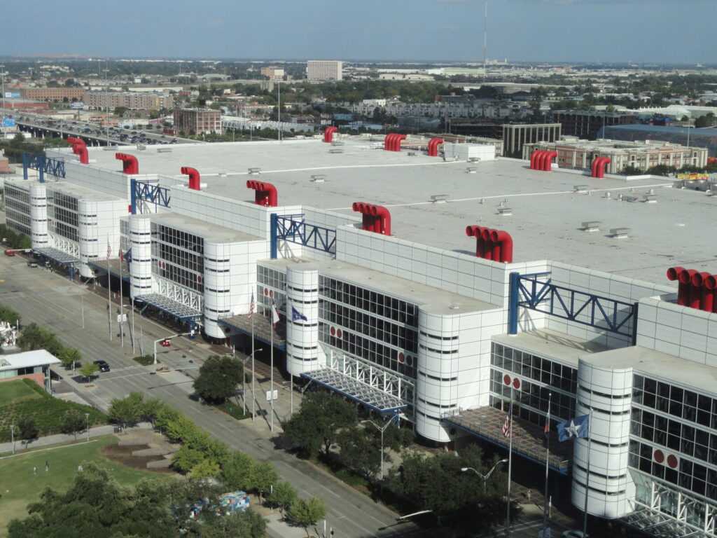 Exterior of a large convention centre, a typical MICE conference venue