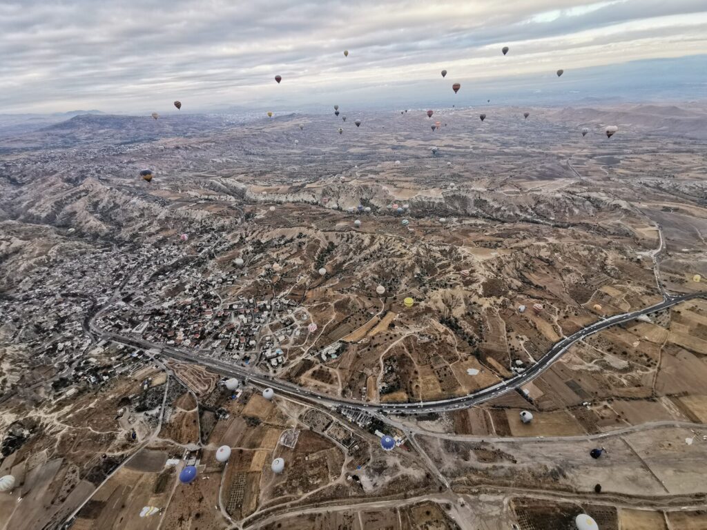 Hot-air balloons over Cappadocia, Turkiye