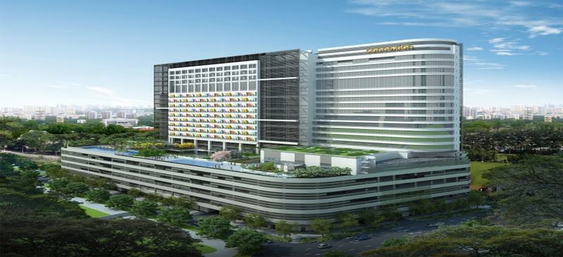Exterior of One Farrer Hotel above Farrer Park MRT station, Singapore