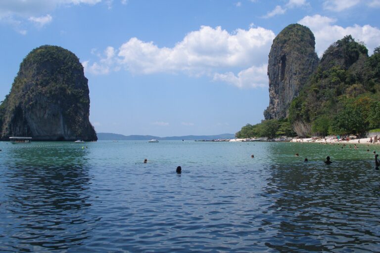 Limestone cliffs and beach at Railay, Krabi, Thailand